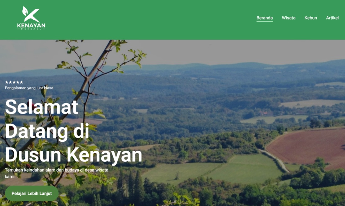 Tangkapan layar Website Desa Kenayan